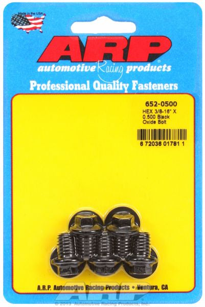 5-Pack Bolt Kit, Hex Head Black Oxide
