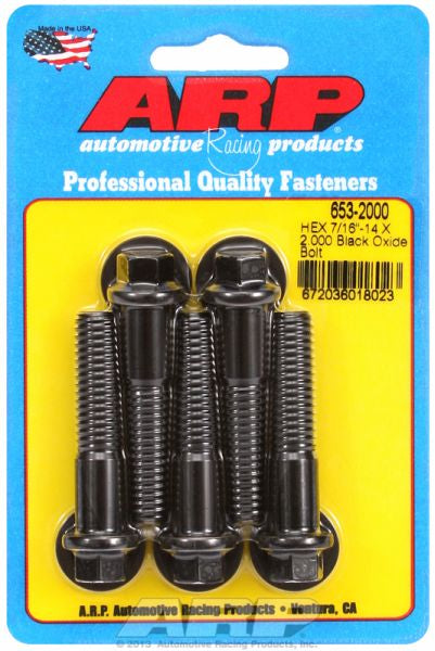 5-Pack Bolt Kit, Hex Head Black Oxide