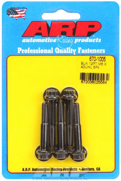 5-Pack Bolt Kit, 12-Point Head Black Oxide
