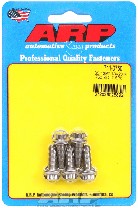 5-Pack Bolt Kit, 12-Point Head S/S