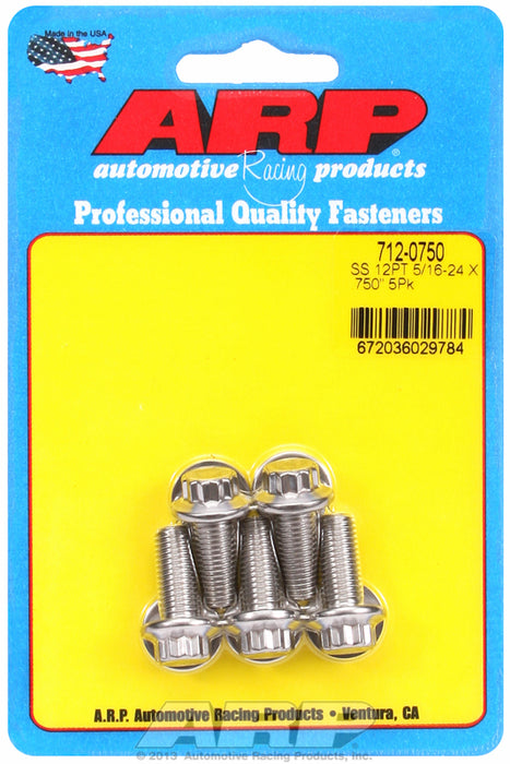 5-Pack Bolt Kit, 12-Point Head S/S