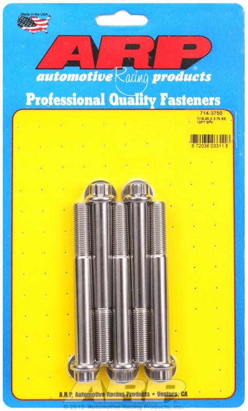 5-Pack Bolt Kit, 12-Point Head S/S