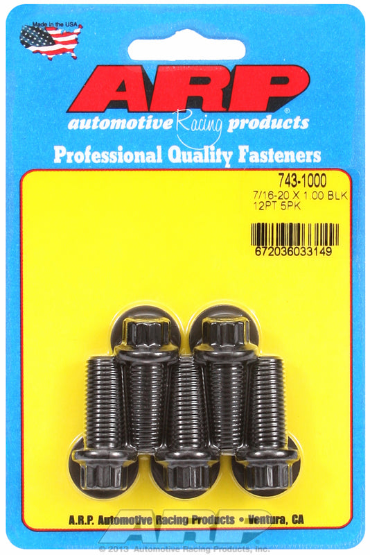 5-Pack Bolt Kit, 12-Point Head Black Oxide