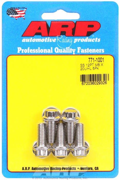 12-Point Head 8mm x 1.25 S/S Bolts