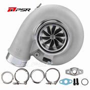 A Pulsar Turbos product image showing a silver turbocharger with various metal accessories, including hoses and flanges.