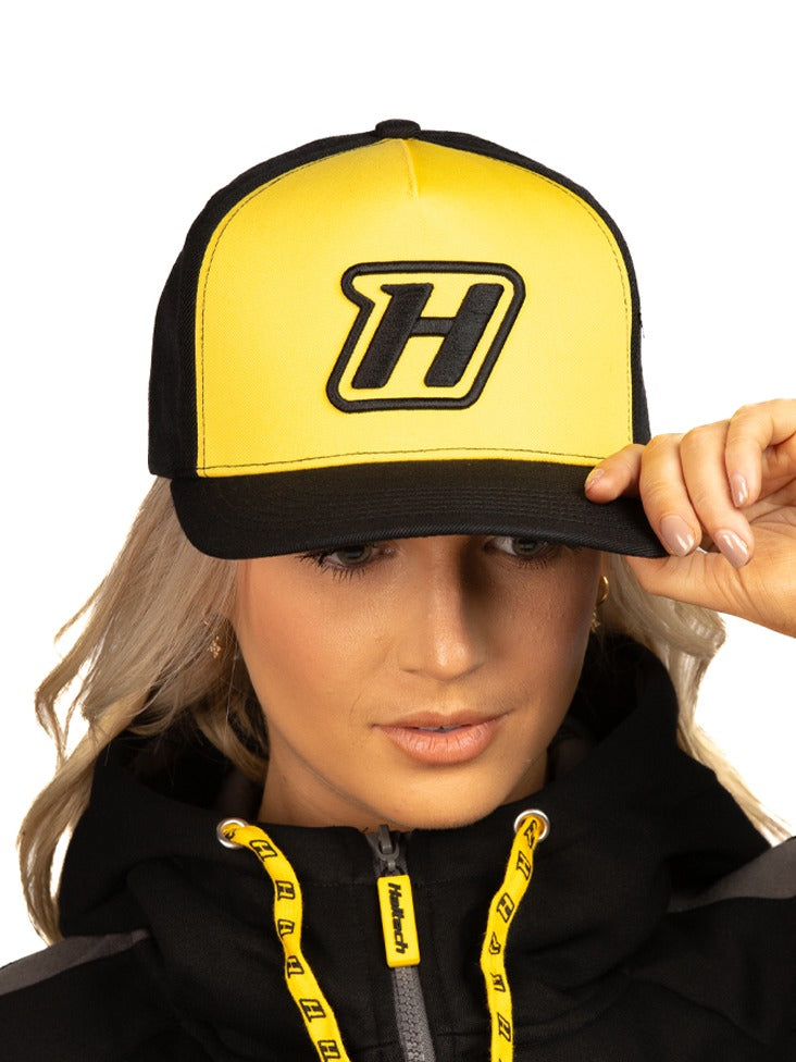 Haltech Snap Back Yellow with H Logo Size: One size fits all.