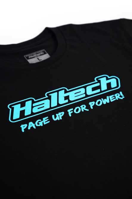 Haltech "Classic" T-Shirt Black with Blue Logo Size: XL