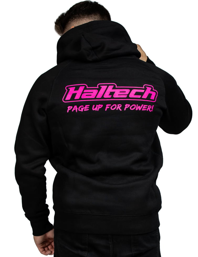 Haltech "Classic" Hoodie Black Pink Size: Medium