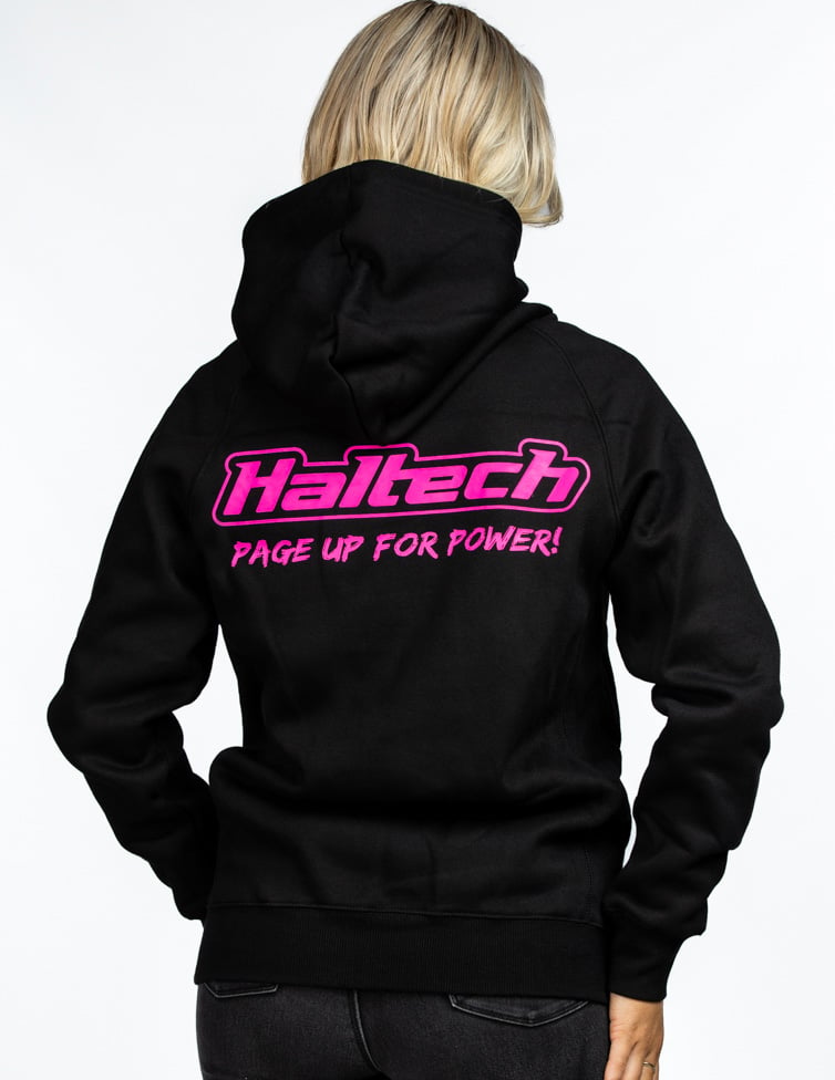 Haltech "Classic" Hoodie Black Pink Size: Medium