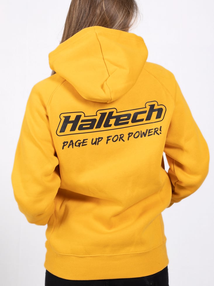 Haltech "Classic" Hoodie Yellow Size: Medium