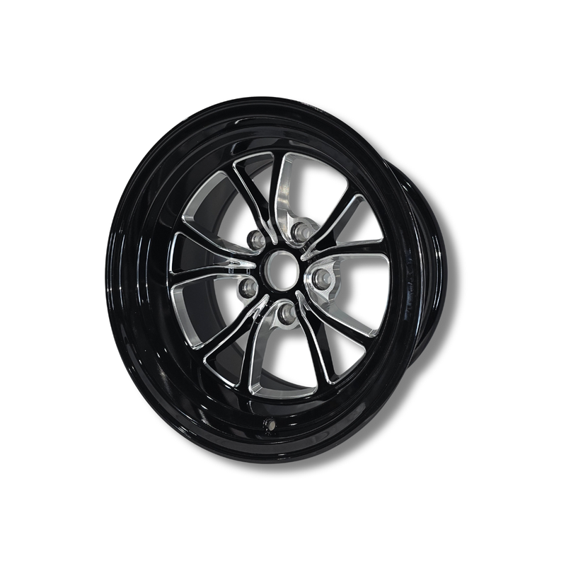 Illicit Race Wheels Black 'Eliminator' Rear Drag Wheels 15"x8.5" 3.5" BS | 5x114.3 5x4.5"