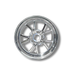 Chrome car wheel rim on a white background