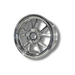Chrome car wheel rim on a white background