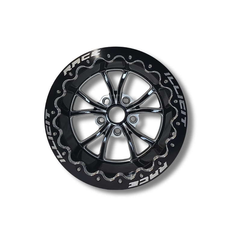 Illicit Race Wheels Black 'Eliminator' Rear Drag Wheels 15"x10" 3.5" BS | 5x120.65 5x4.75"