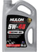 A 5-liter container of NULON 5W-40 Full Synthetic Racing Oil with branding and product information printed on the label.