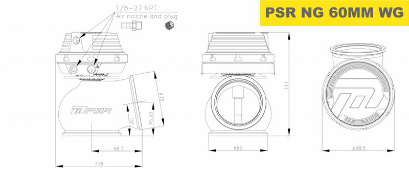 Pulsar Turbos - PSR NEW GENERATION WASTEGATE 60mm Vband External Wastegate
