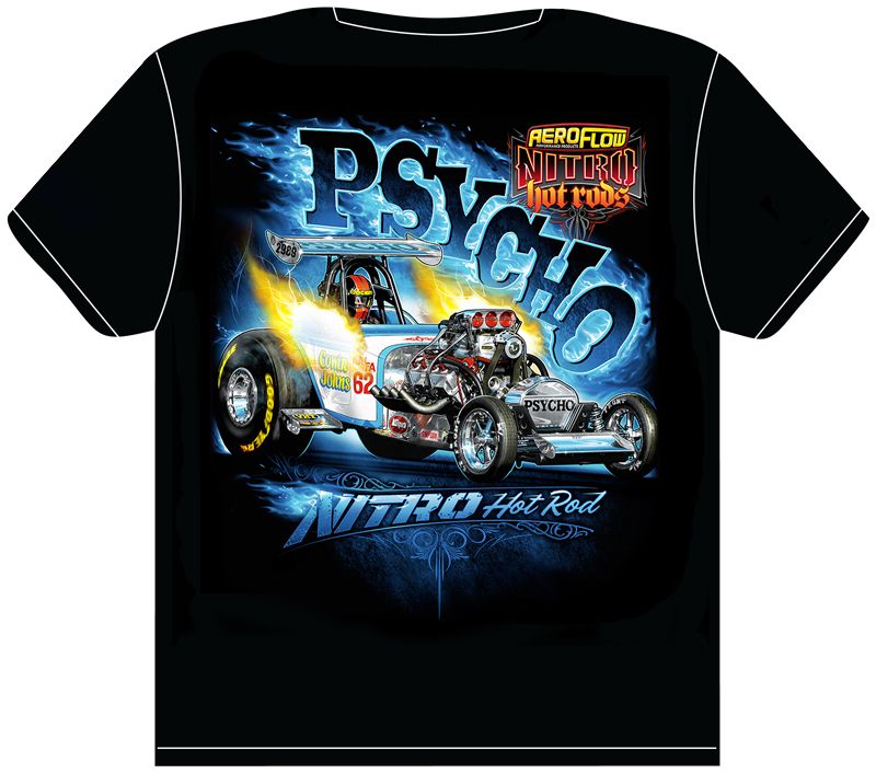 Aeroflow Psycho Nitro Hot Rod T Shirt RTPSYCHO-YS