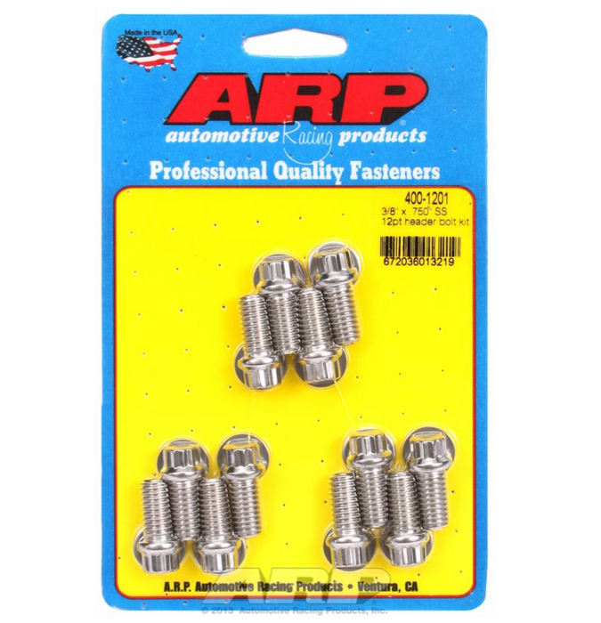 Exhaust Header Bolt Kit, 12-Point S/S
