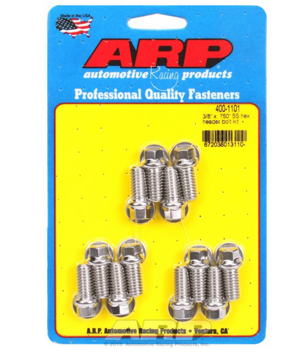 Exhaust Header Bolt Kit, Hex Head S/S