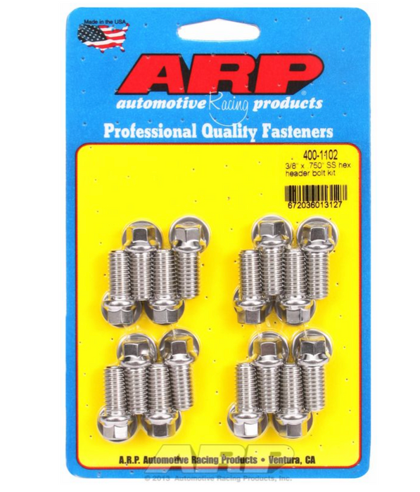 Exhaust Header Bolt Kit, Hex Head S/S