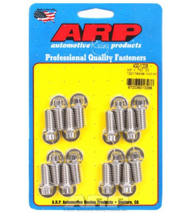 Exhaust Header Bolt Kit, 12-Point S/S