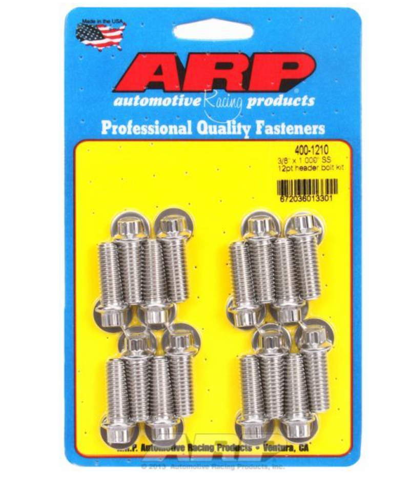 Exhaust Header Bolt Kit, 12-Point S/S