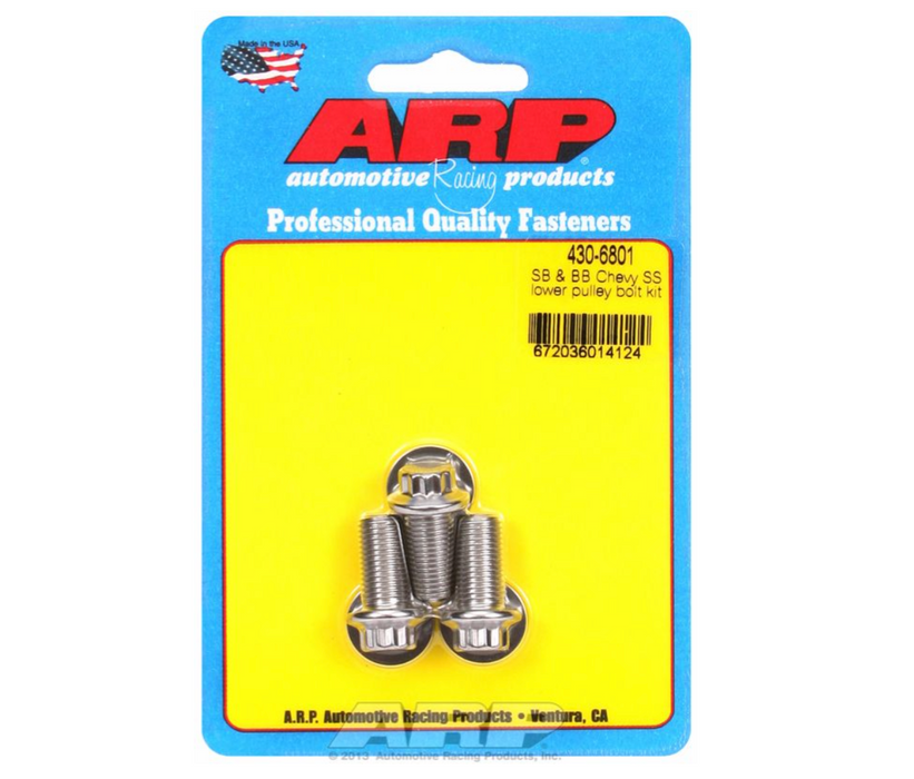 Crank Pulley Bolt Kit, 12-Point Head S/S