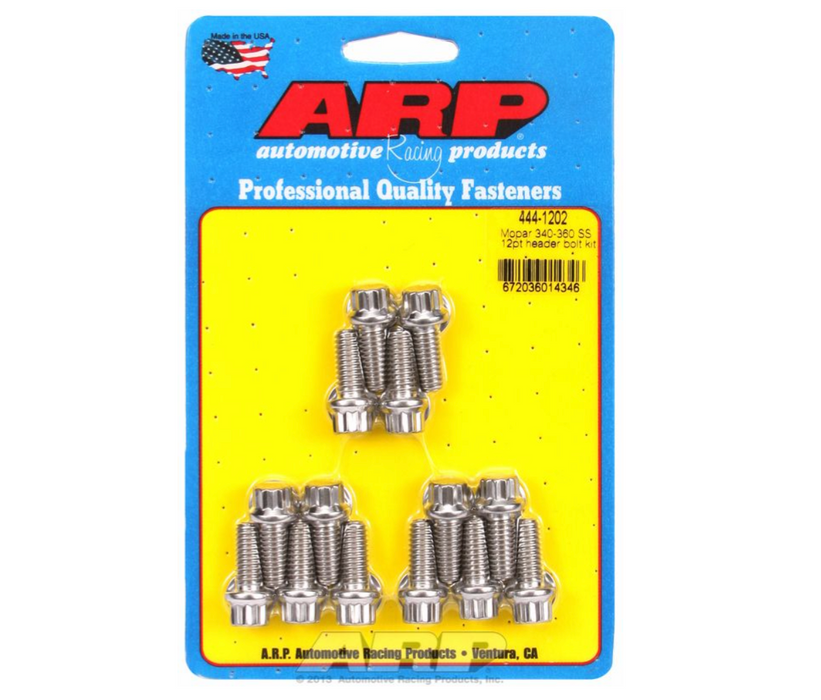 Exhaust Header Bolt Kit, 12-Point S/S