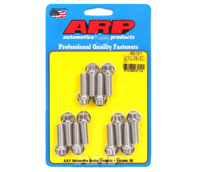 Exhaust Header Bolt Kit, 12-Point S/S
