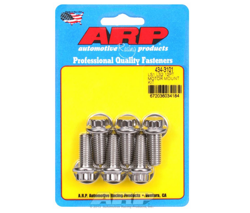 Motor Mount Bolt Kit, 12-Point Head S/S