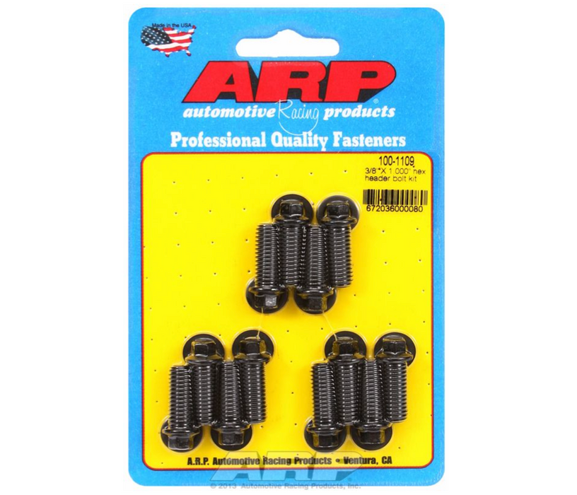Exhaust Header Bolt Kit, Hex Head Black Oxide