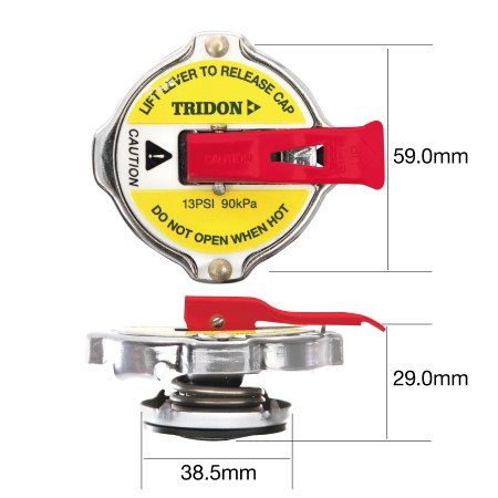 Tridon radiator cap (with safety lever) large