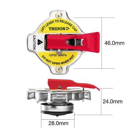 Tridon radiator cap (with safety lever) small