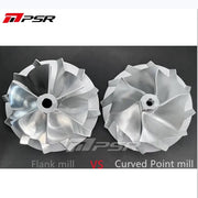 A Pulsar brand turbocharger with a silver compressor wheel and housing.