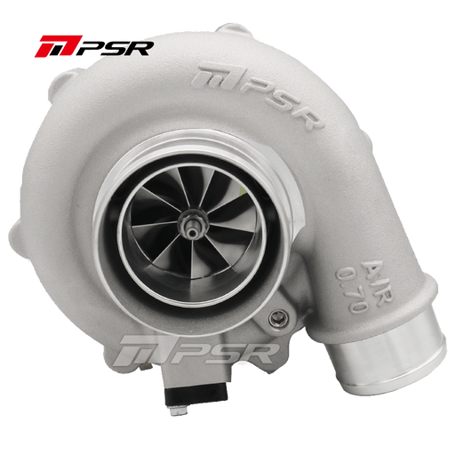 A Pulsar 5455G 660HP 54mm Dual Ball Bearing Turbo with a silver finish, featuring a compressor wheel visible through the center.