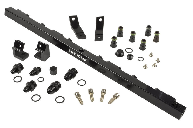 Raceworks Fuel Rail fits Ford Falcon BA-BF Black Suit 3/4" Injectors